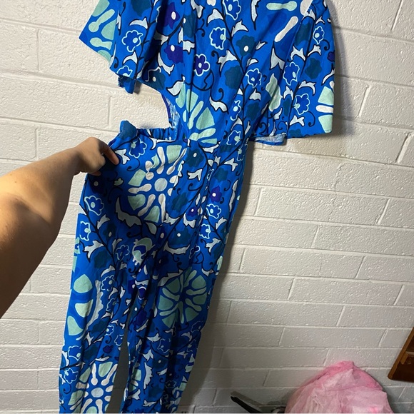 Rhode Linen Jumpsuit Cutout Side Full Length Overalls Bell Sleeve Small x Target - Picture 6 of 16